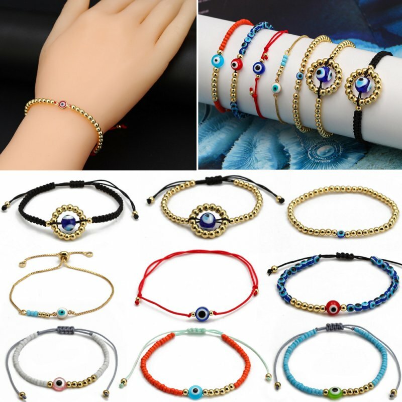 Lucky Evil Eye Beaded Bracelet Handmade Red Rope Adjustable Bangle Jewelry Gifts