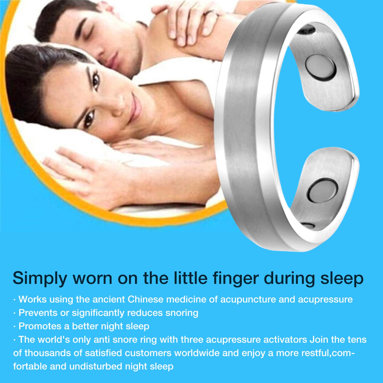 2PCS Apolloostory Lymphatic Drainage Therapeutic Magnetic Ring Women Men Care