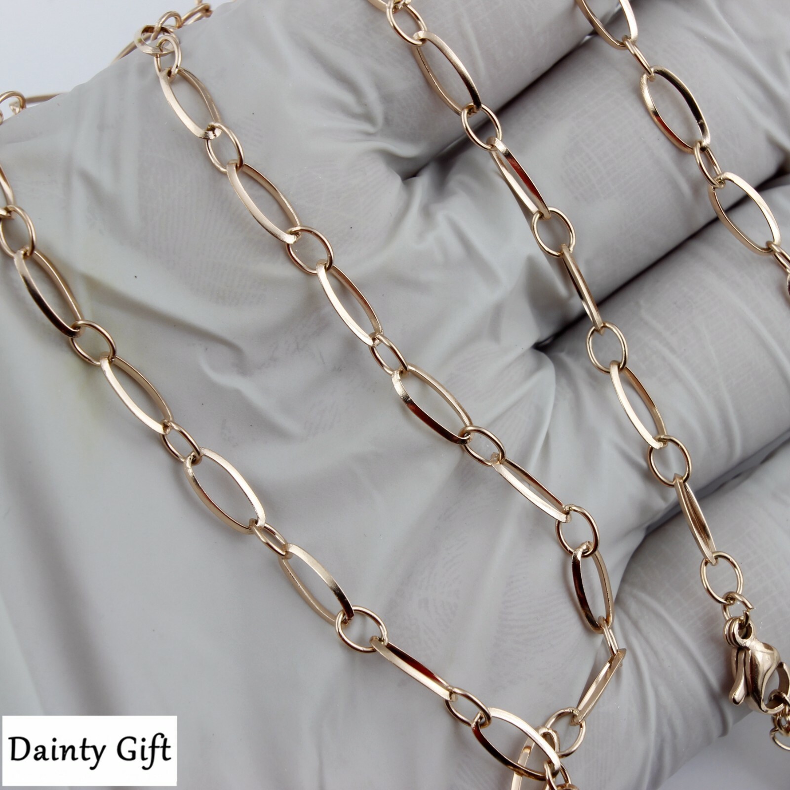 Gold Plated Titanium Stainless Steel Link & Connect Chain Choker necklace 17-19″