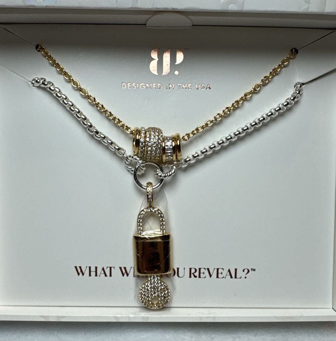BP Spring 26 Luxe Layers Lock It Clear CZ on Gold & Silver- Lock, Key, and Rings