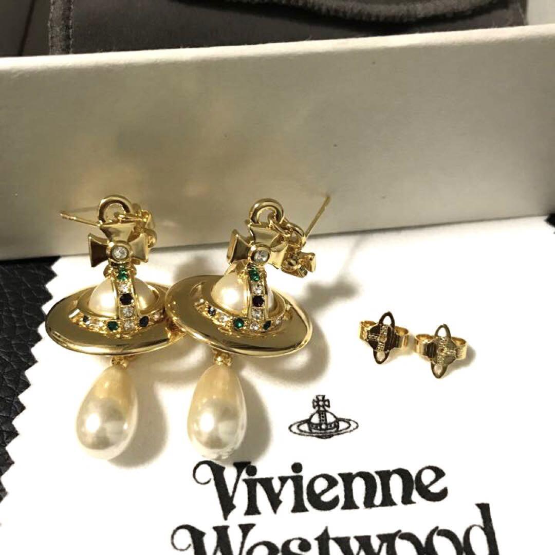 Vivienne Westwood Pearl Earrings Gold NO BOX [EJ084