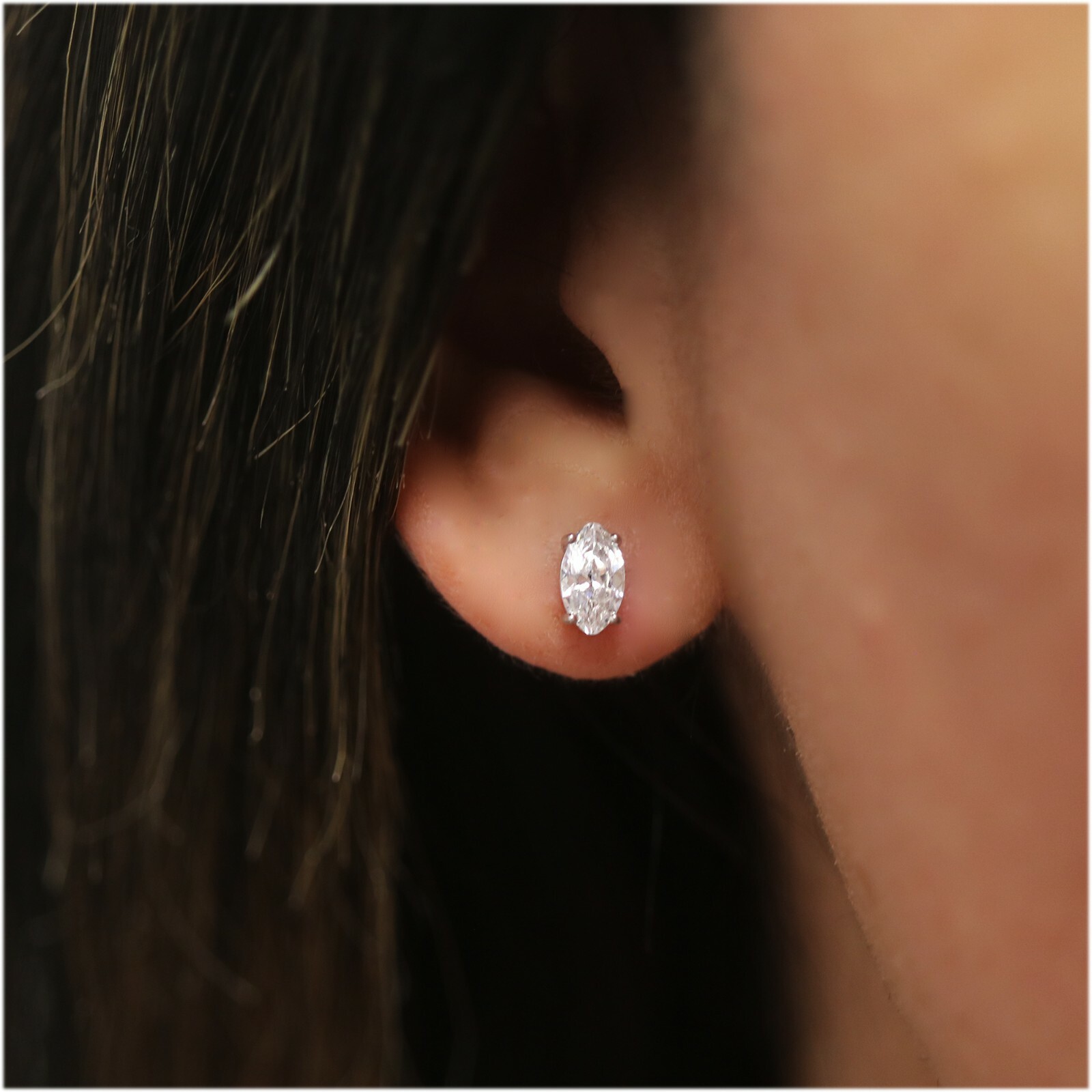 925 Sterling Silver 2.00CTTW Marquise Cut Stud Earrings 7X4MM For Women