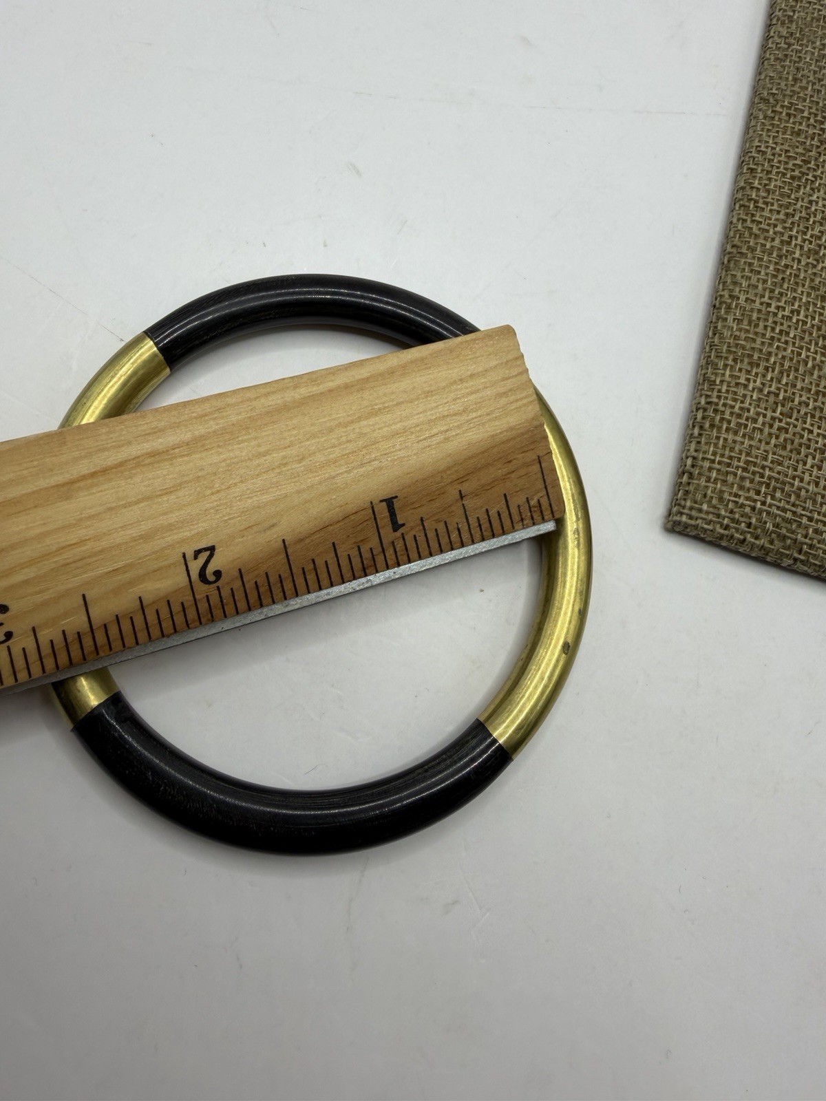 Vintage Black Coral Bangle Bracelet with Brass (SEE PHOTOS & DESCRIPTION)