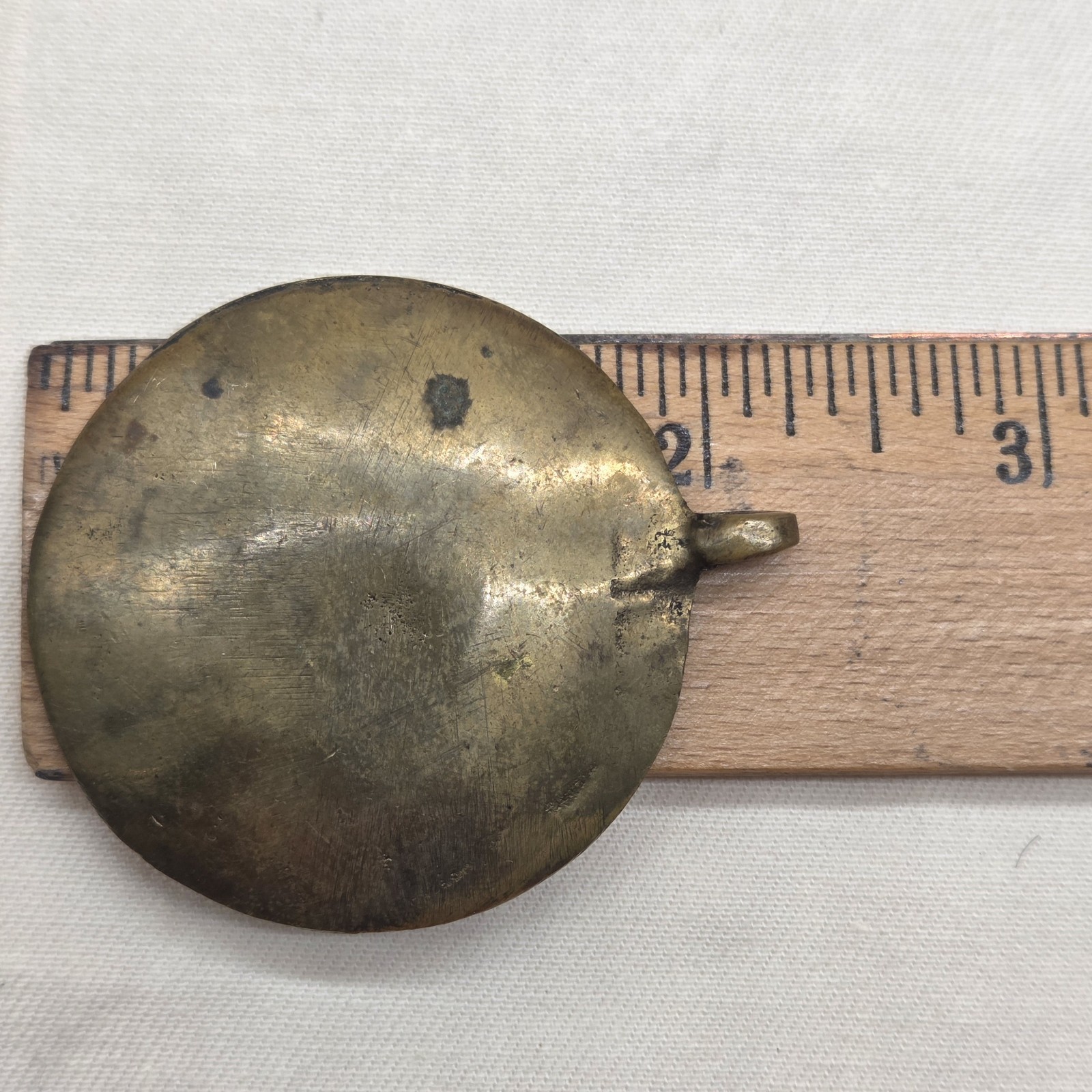 Antique/Vintage Tibetan Brass Calendar Round Circle Pendant