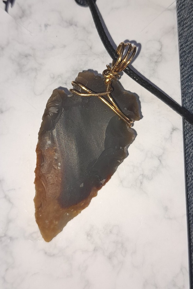 Natural Stone Arrowheads necklaces male female new pendants jewelry Gifts unisex