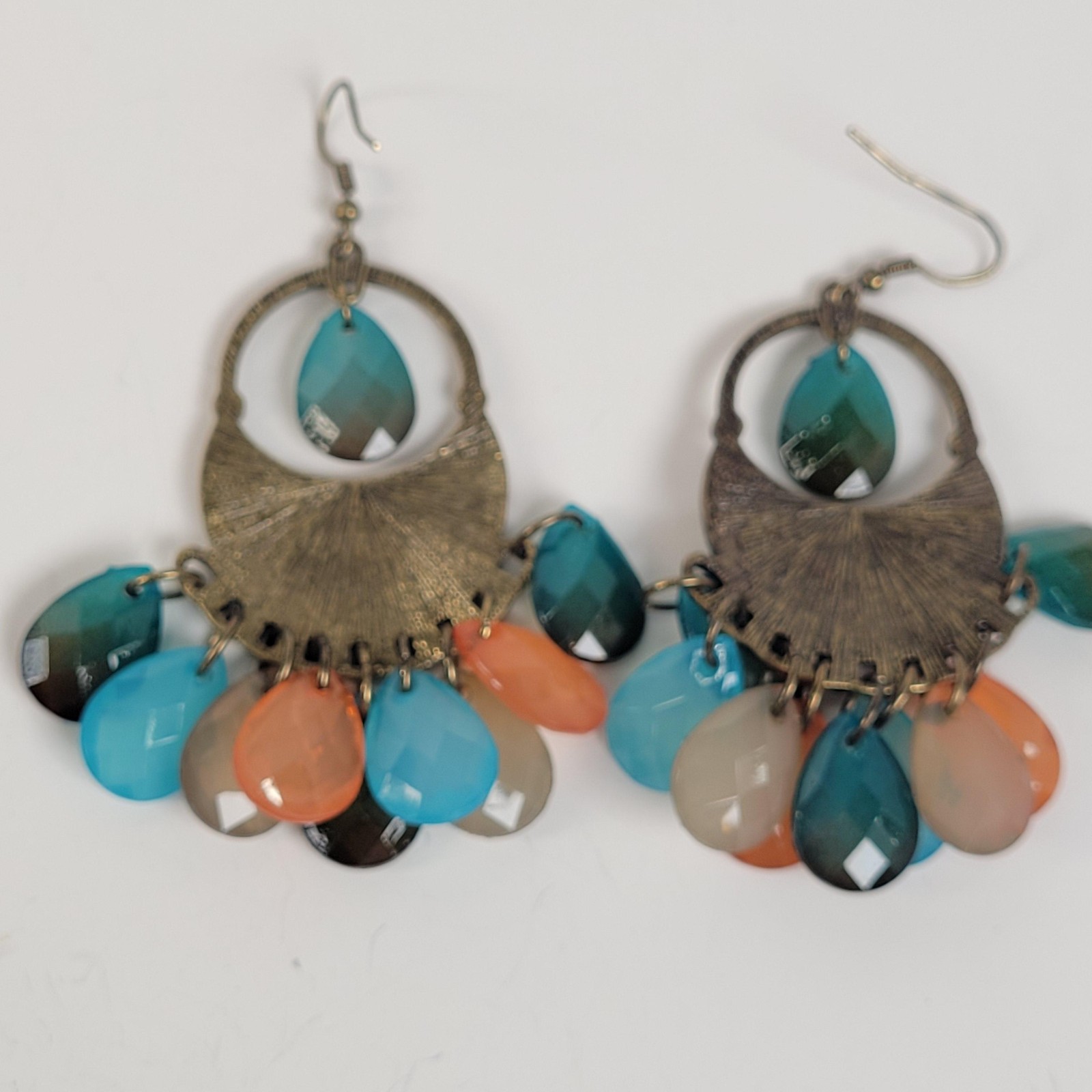 Boho Multicolor Acrylic Chandelier Earrings Teardrop Dangle Statement Jewelry