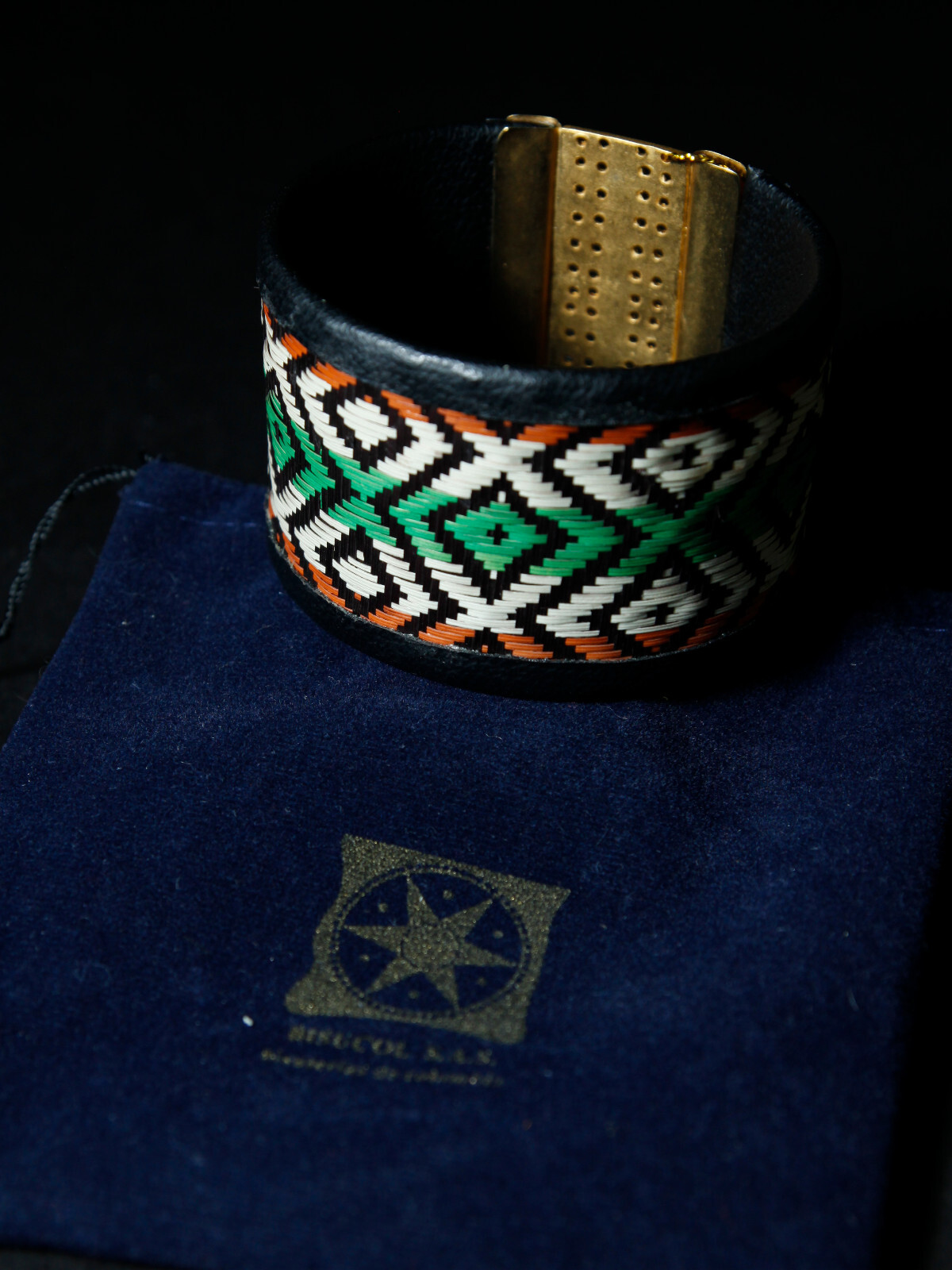 Reproduction Pre-Colombian Jewelry: Woven Cuff Bracelet (1249-30-G03) 10URM1