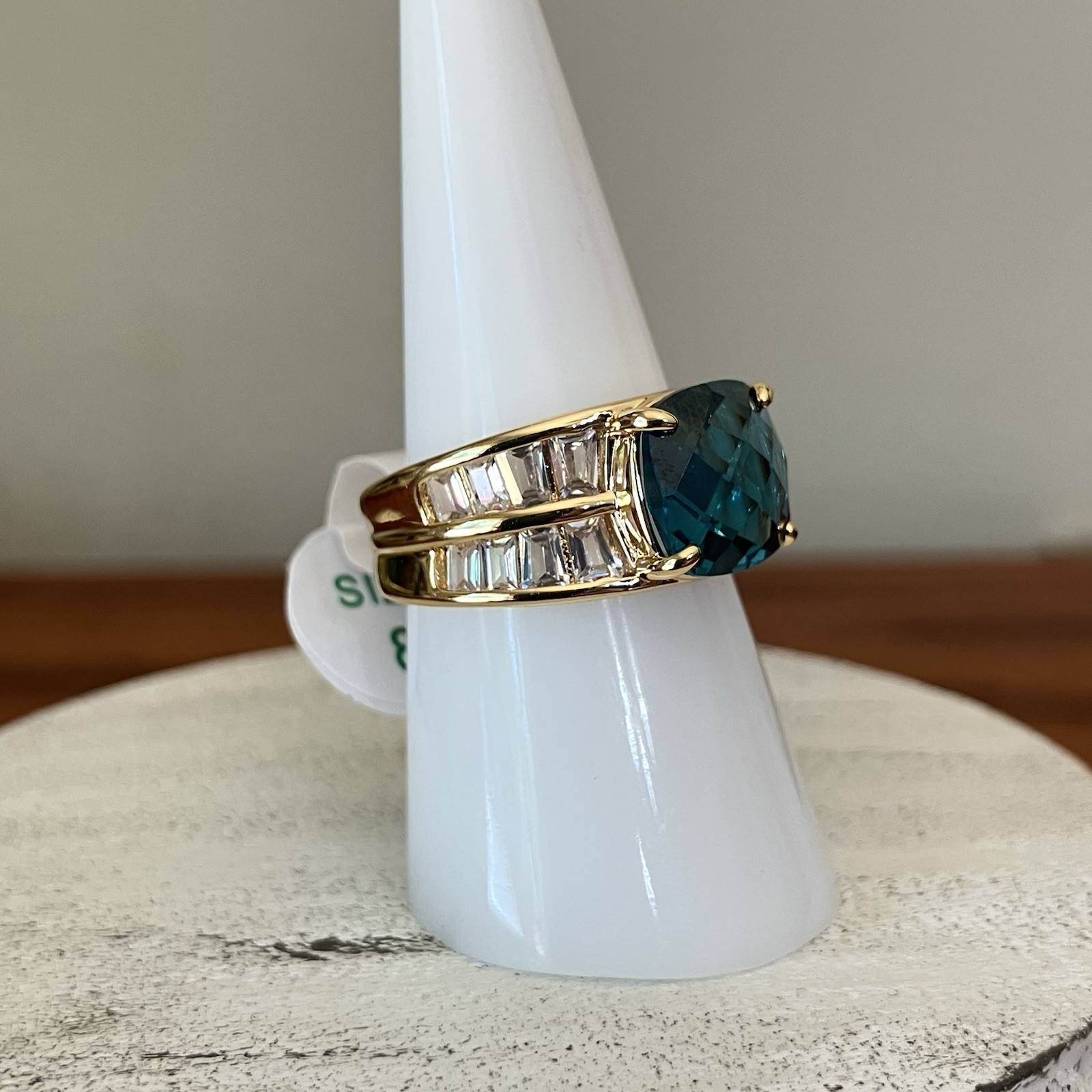 Bomb Party OG Ring “Big Boss Energy” Paraiba Tourmaline on Gold RG76996 Sz 8 NEW