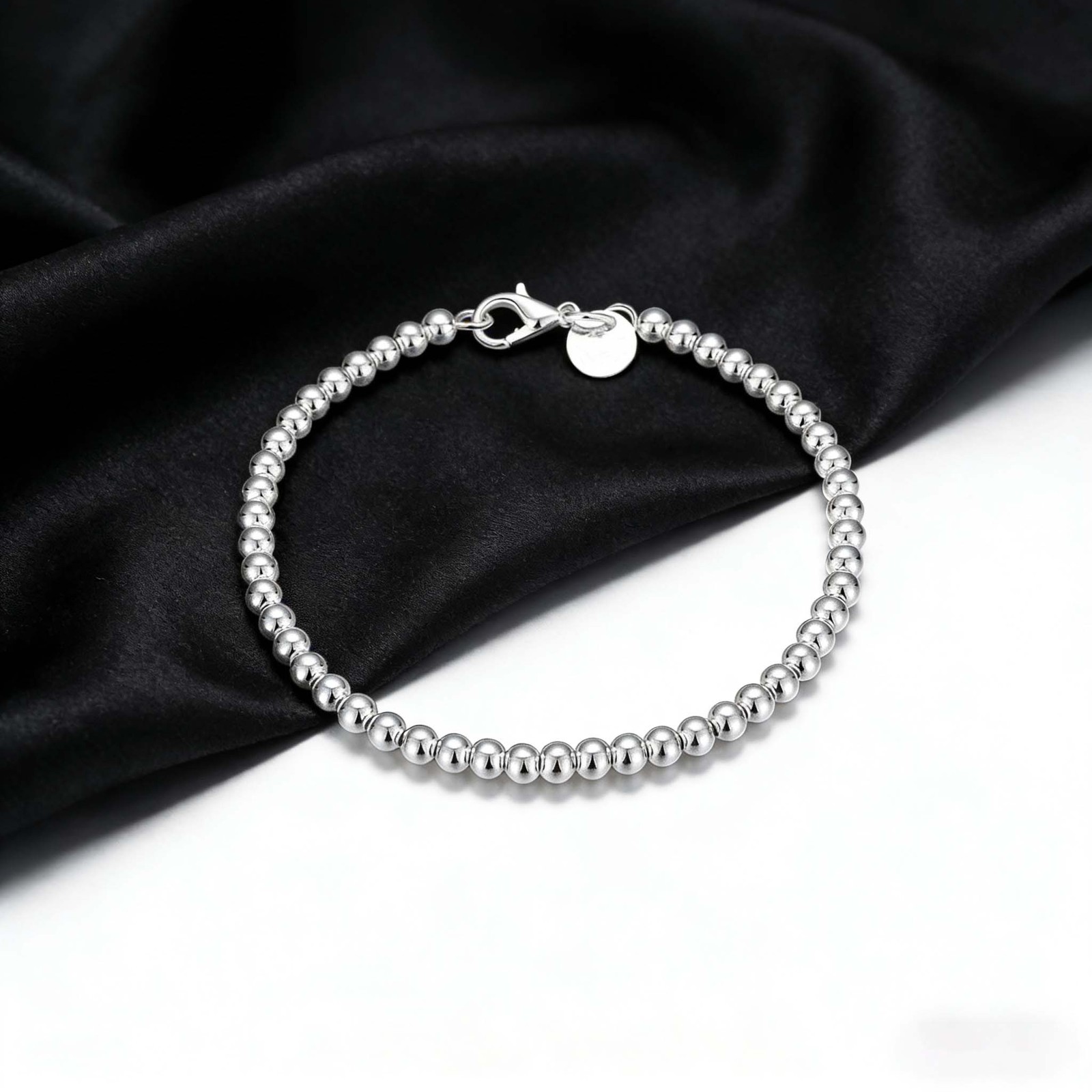 2-Pack Dainty Silver Beaded Bracelets Chic Jewelry for Parties & Everyday Wear