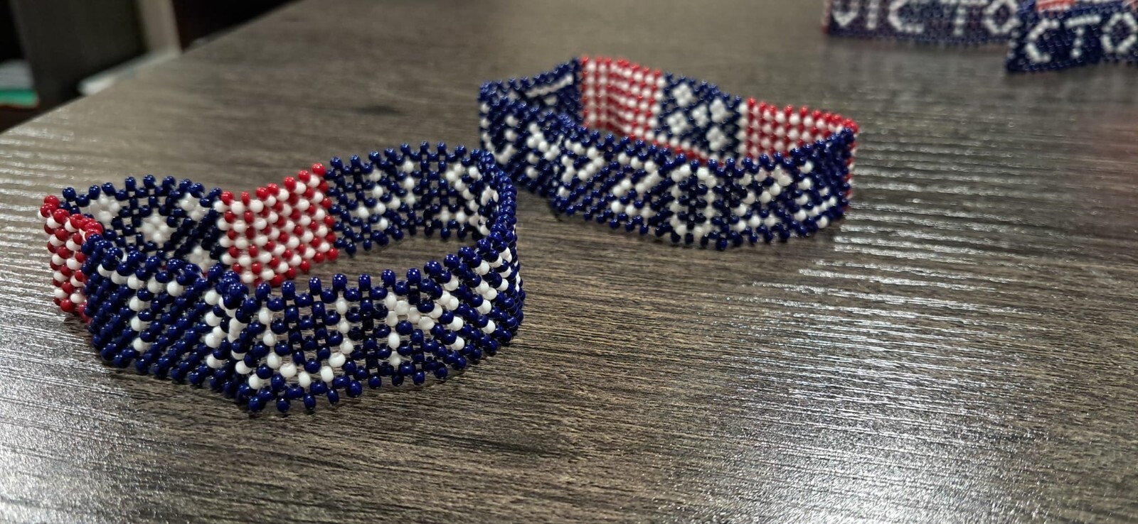 Trump Beaded Bracelet Red White and Blue 3 Piece