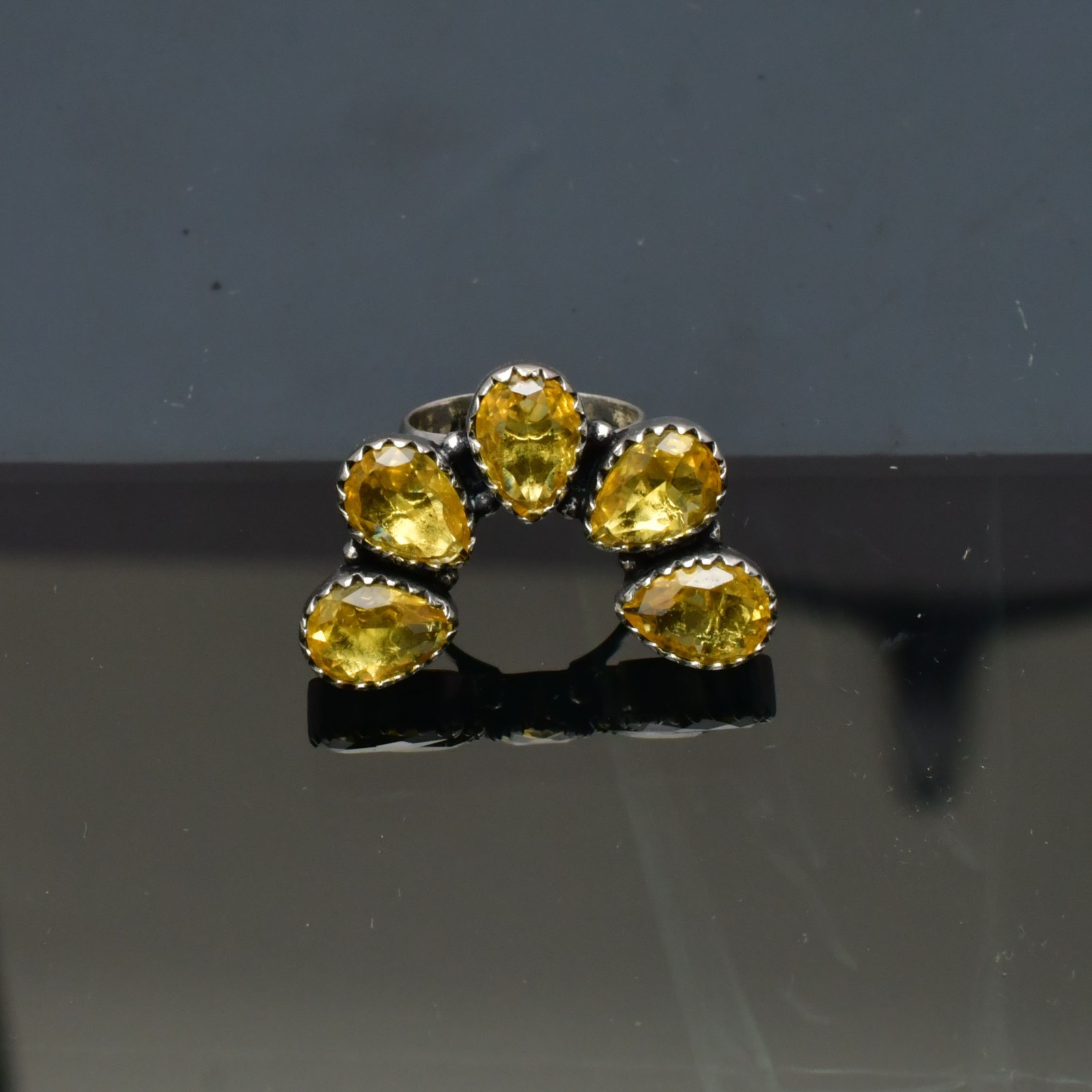 Citrine (Lab-Created)Gemstone 925 sterling silver Handmade Ring- All Size