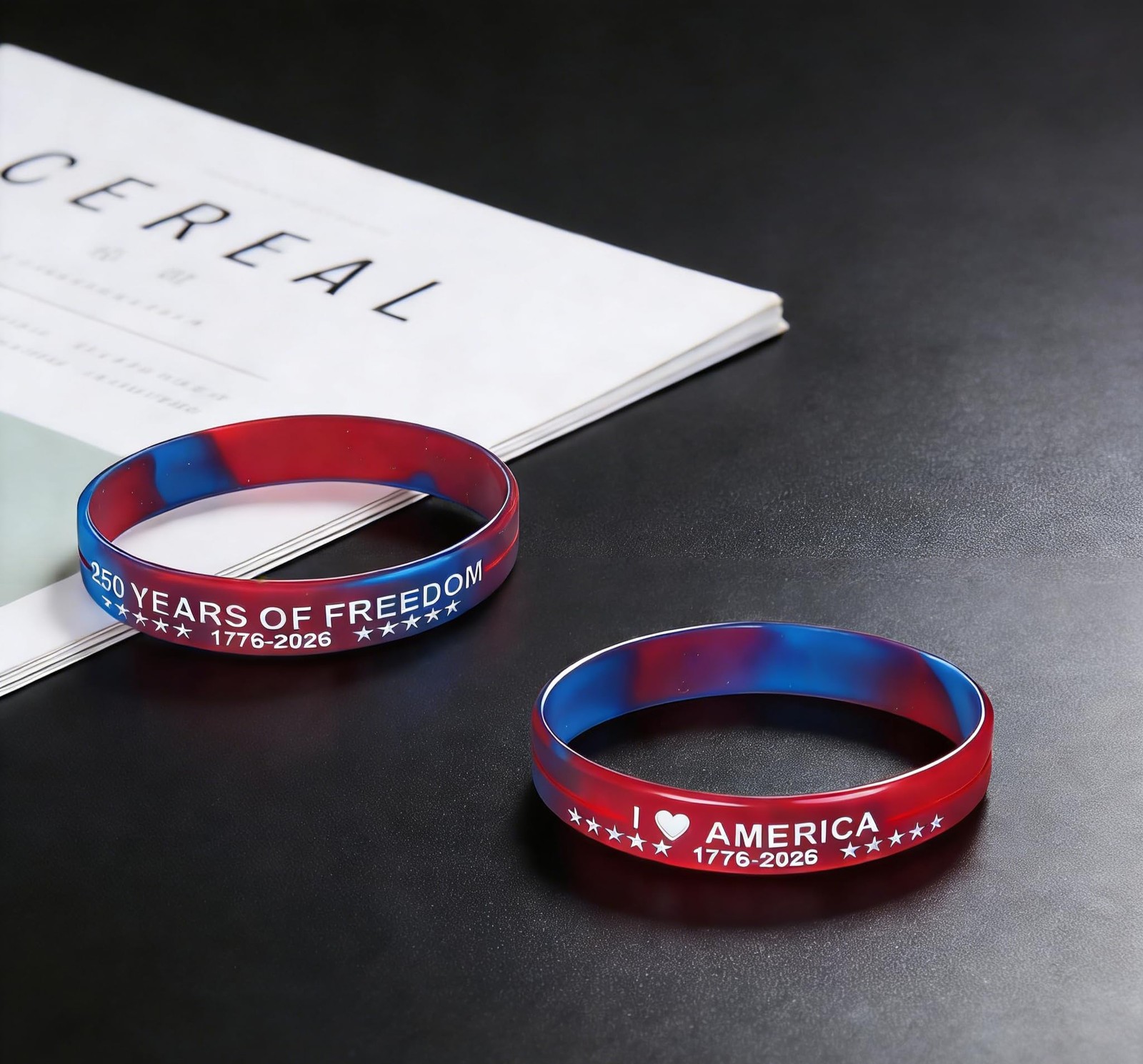 USA 250th Birthday Silicone Bracelets 250 Years of Freedom Anniversary Rubber…