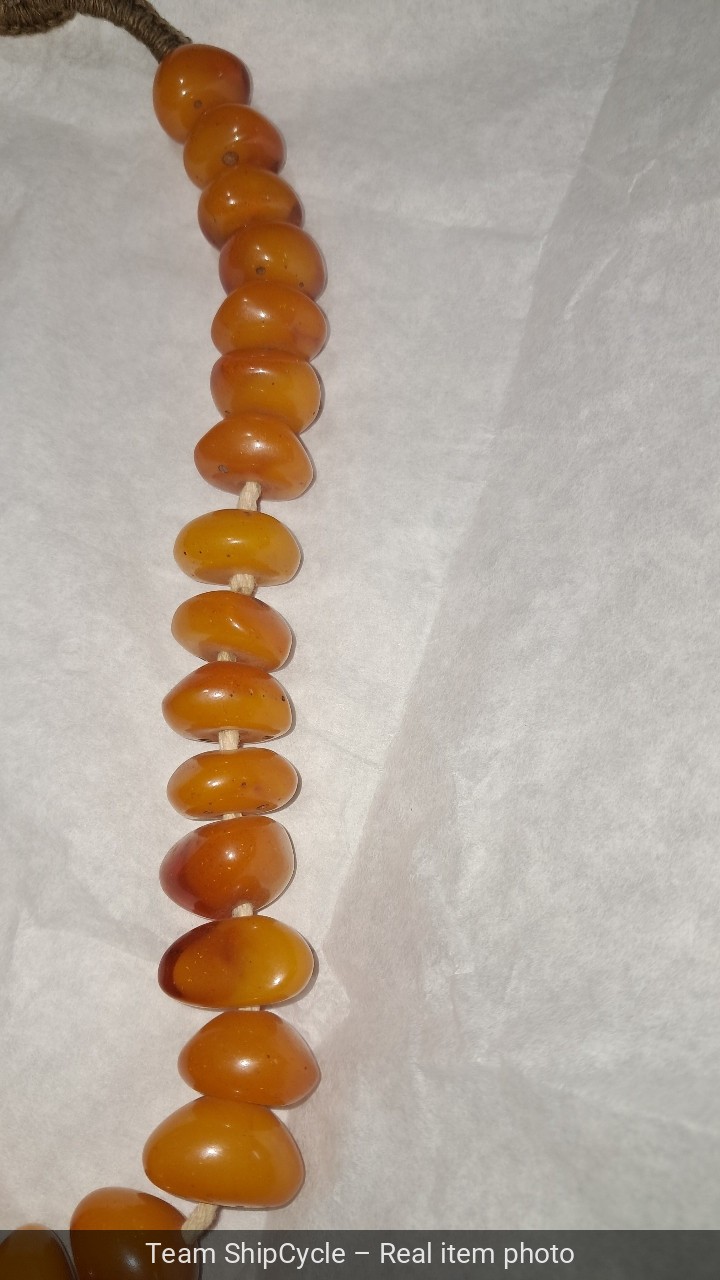Antique Butterscotch Eggyolk Baltic Amber Necklace 103 grams G2U