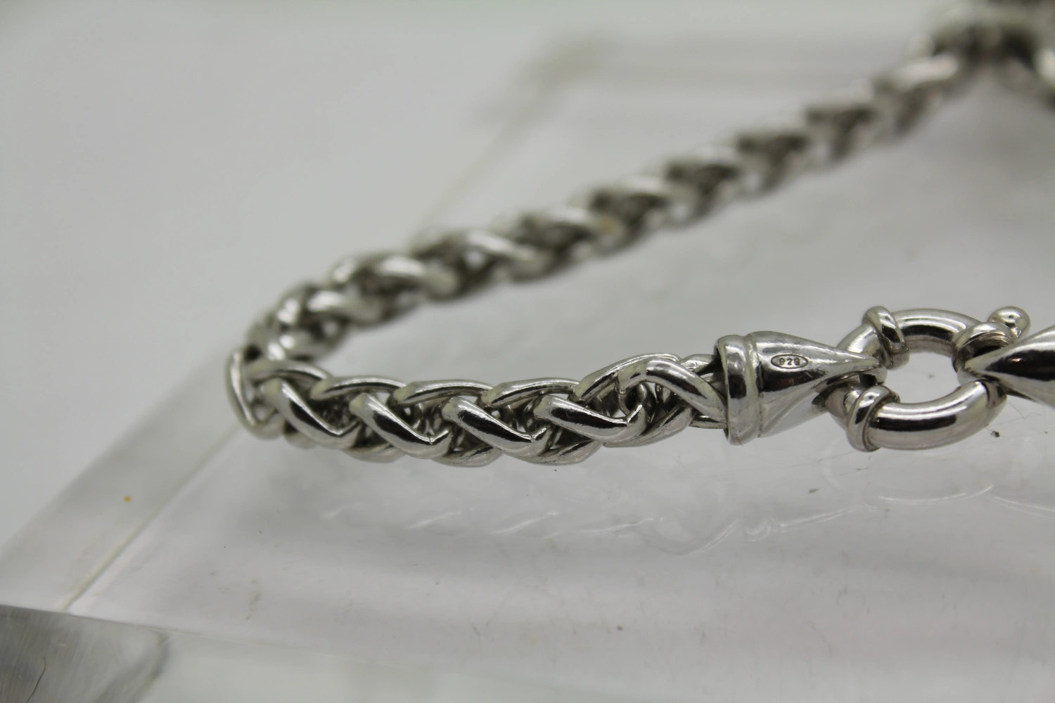 .925 S.S. THICK WHEAT CHAIN necklace 18″ #