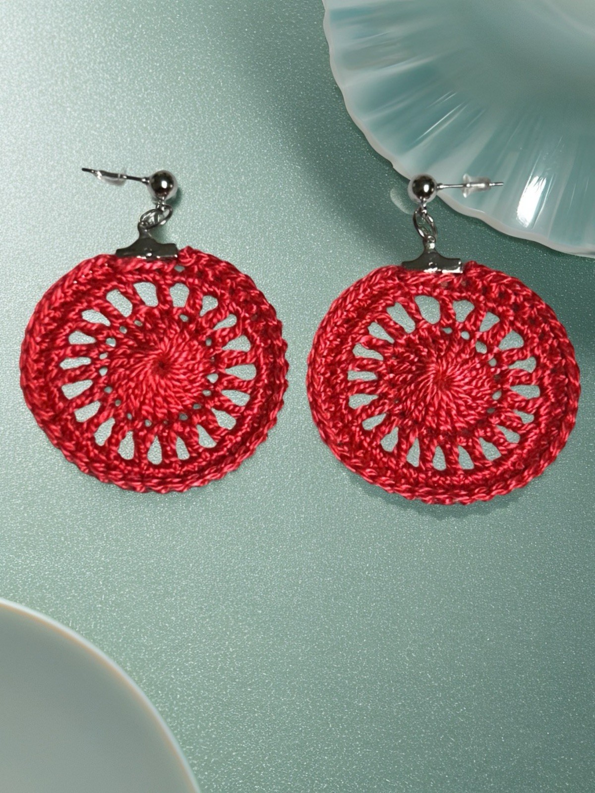 Icy Boho Earrings New Surgical Steel Ear Wire In Watermelon