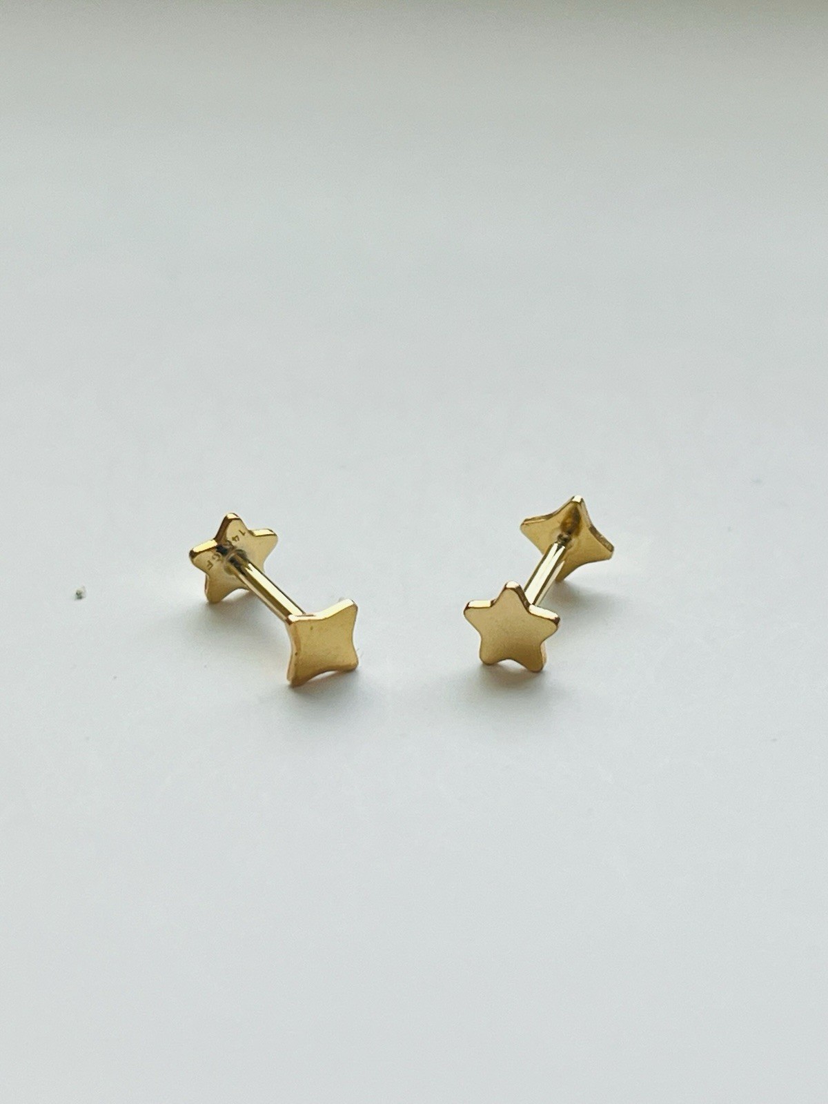 14K Gold Filled Star Stud Barbell /Helix Earrings