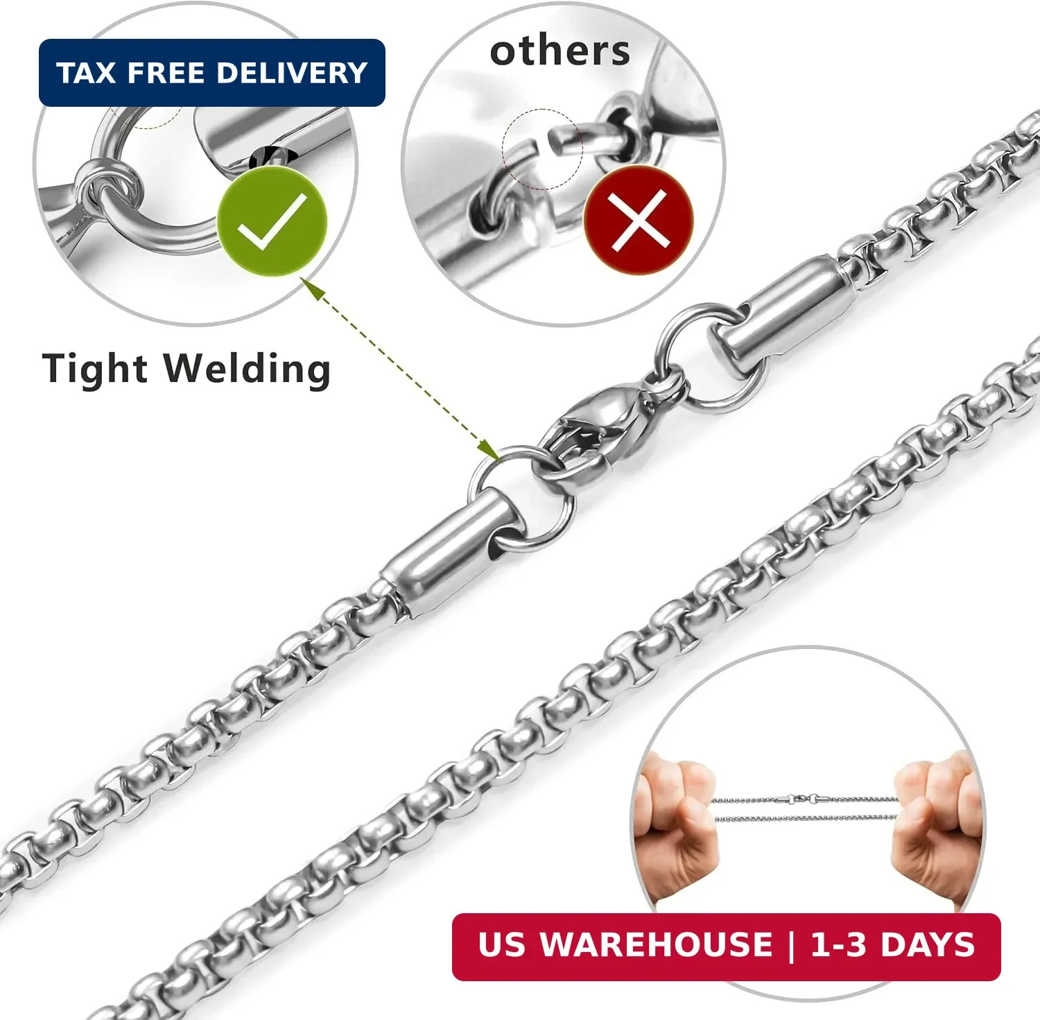 Romass 2 Pcs Cross Necklace for Men Teen Boys,Stainless Steel Pendants Silver Bl