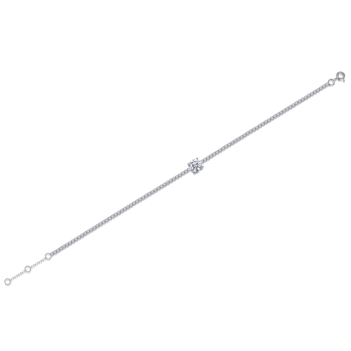 S925 Sterling Silver Moissanite Bracelet – Dawn Dew 1ct Luxury Design (6.5″)