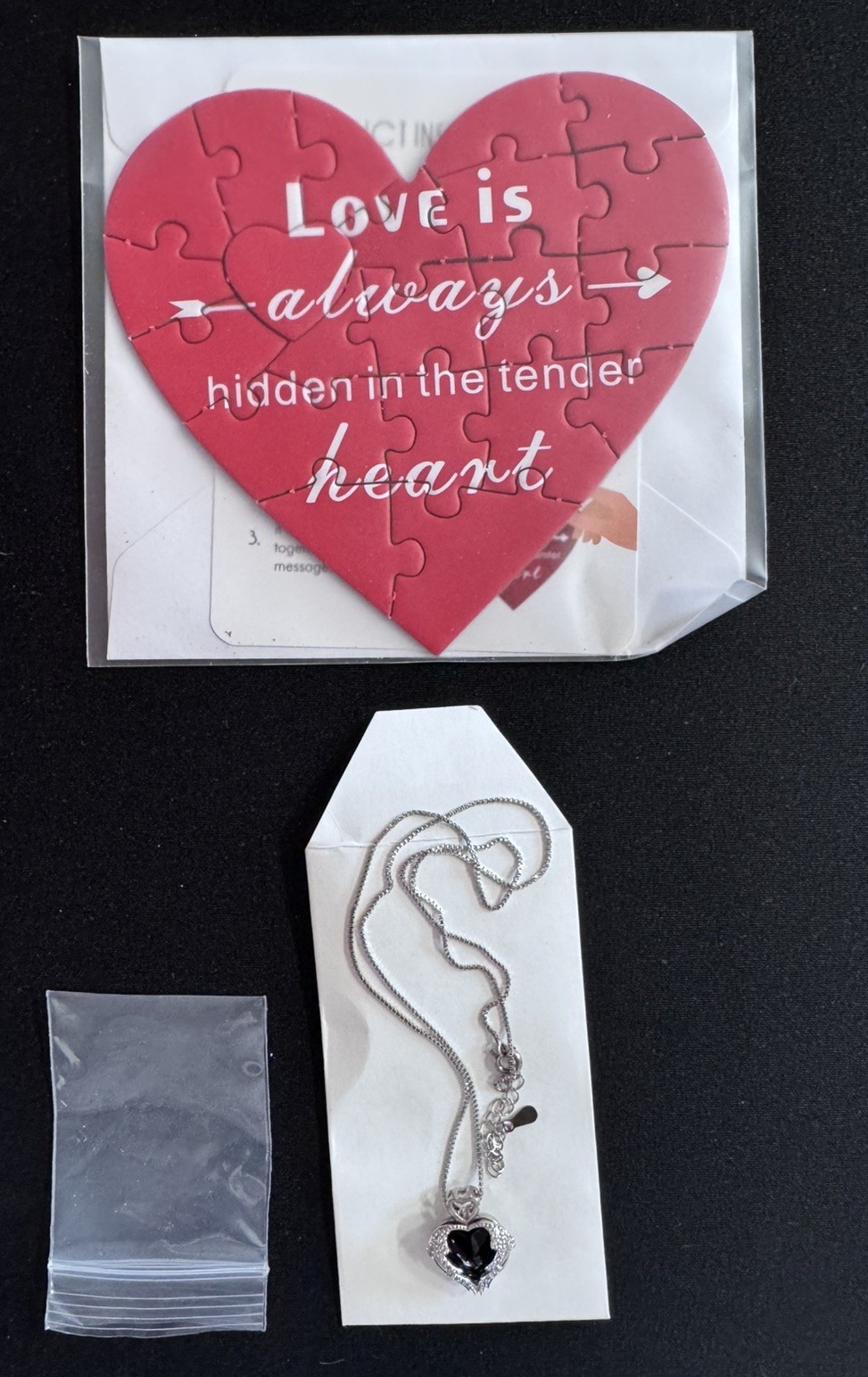 Special occasion gift set: Red Teddy Bear with Preserved Real Rose and Necklace