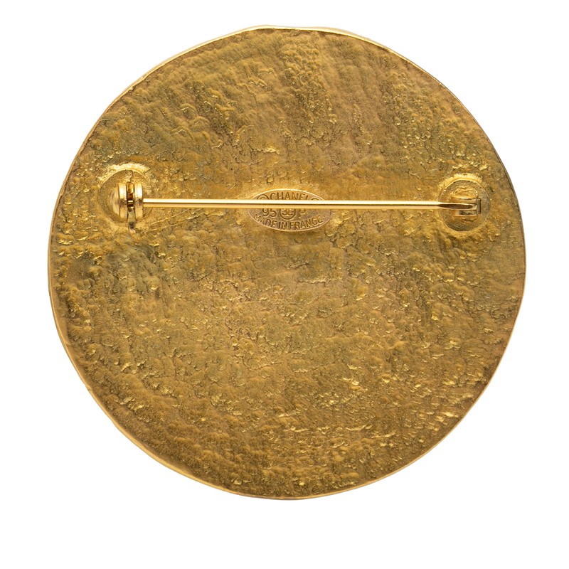 CHANEL COCO Mark Vintage Round Brooch with 95P stamp Women 【Used】