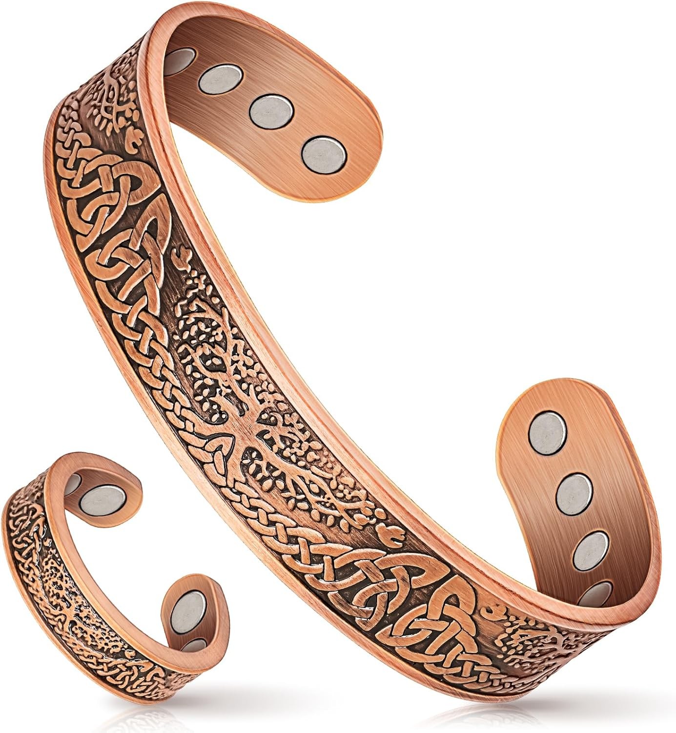 Men Women Bracelet Magnetic Therapy Arthritis Pain Relief Pure Solid Copper Bang