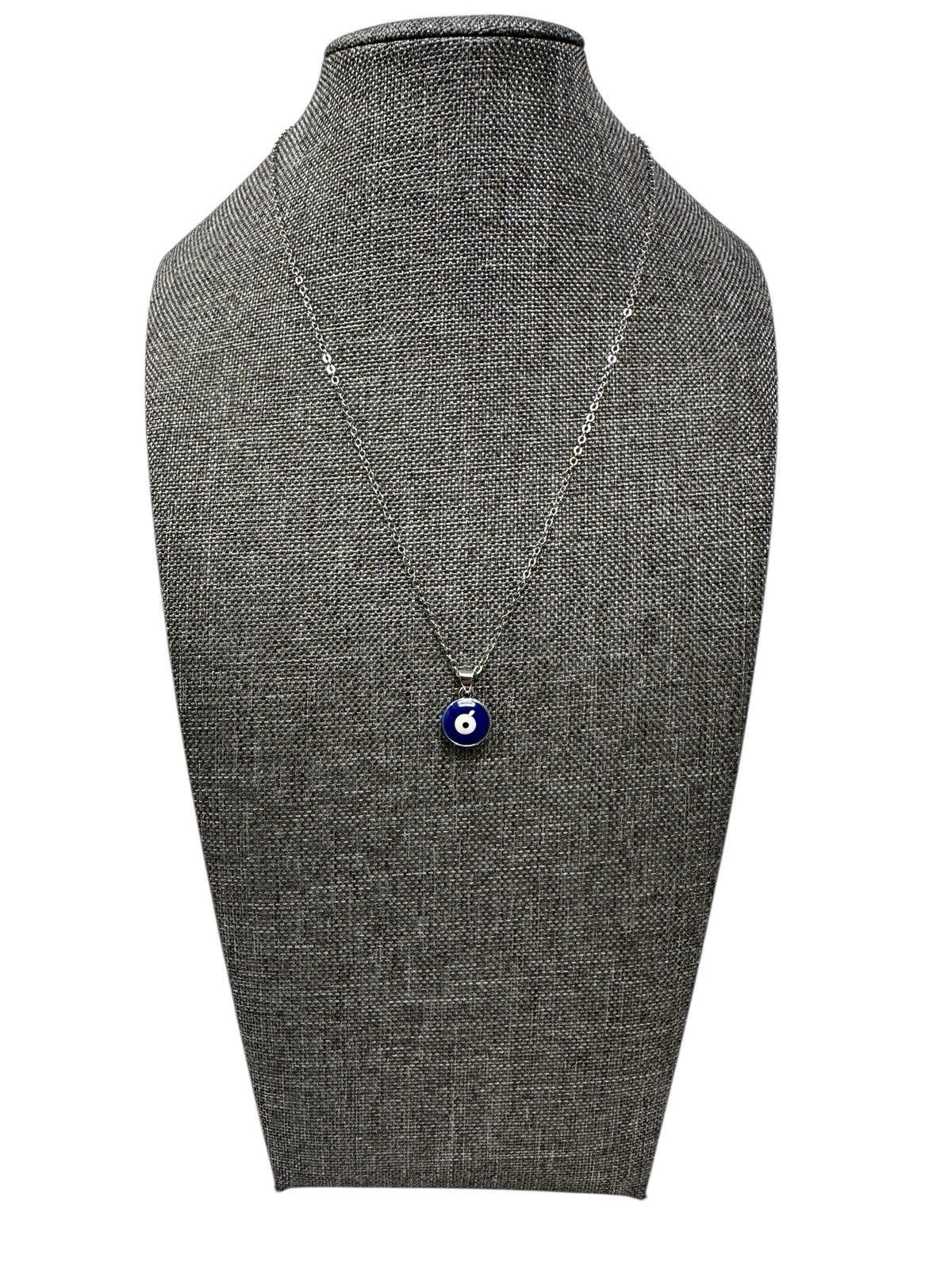 Evil Eye Necklace Glass Pendant | Gold or Silver Tone | 16–18 Adjustable Chain