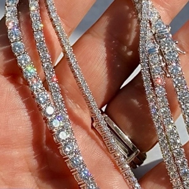 GRA Certified Moissanite Tennis Chain & Bracelet | 925 Sterling Silver Unisex