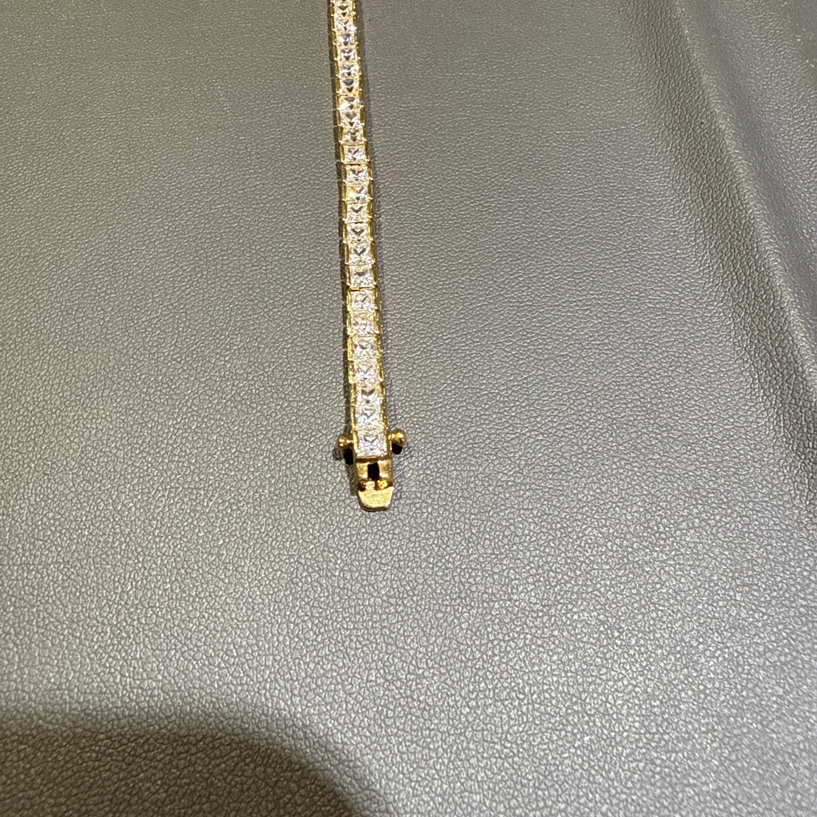 Silver CZ 8inch 4mm Gold Plated Bracelet