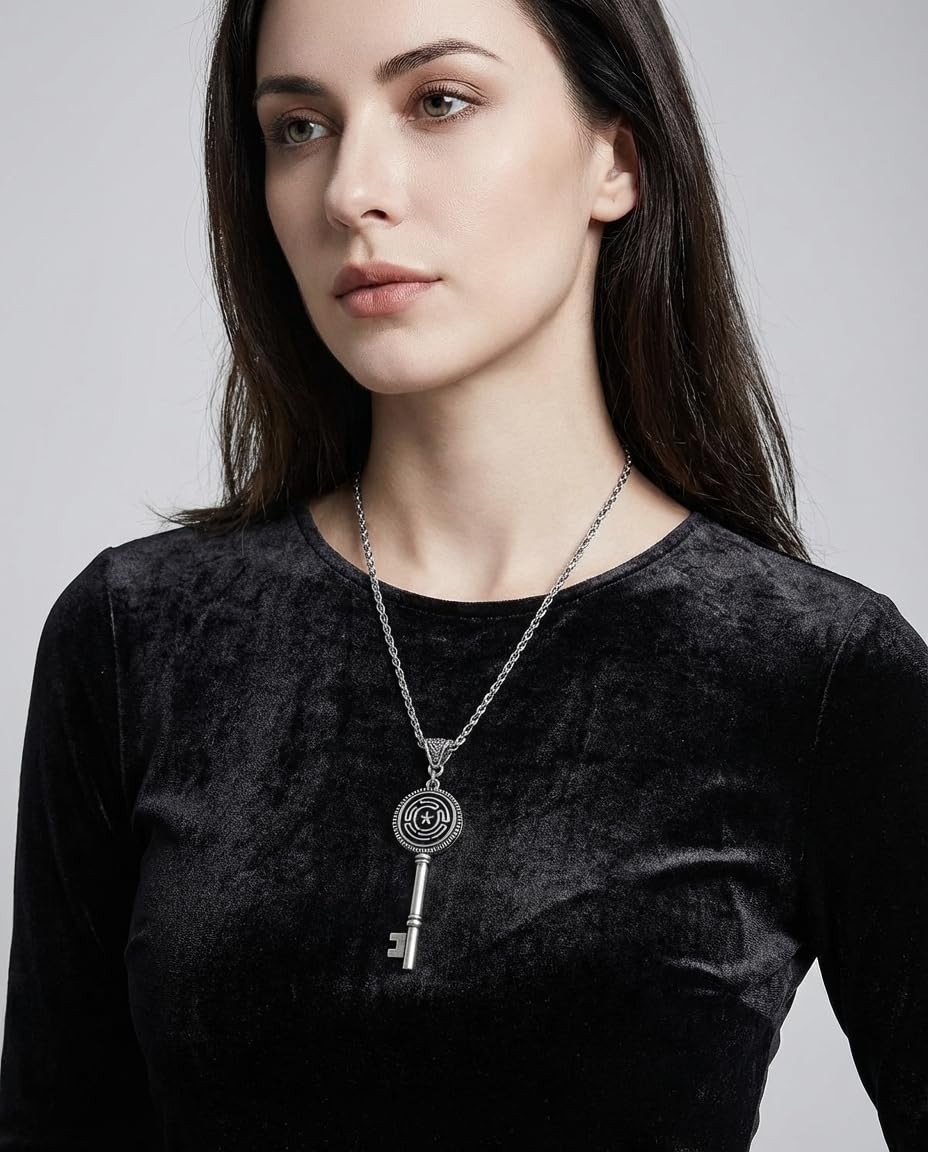 Hecate Key Necklace for Men Women, Alloy Steel Witchcraft Amulet Key Pendant,…