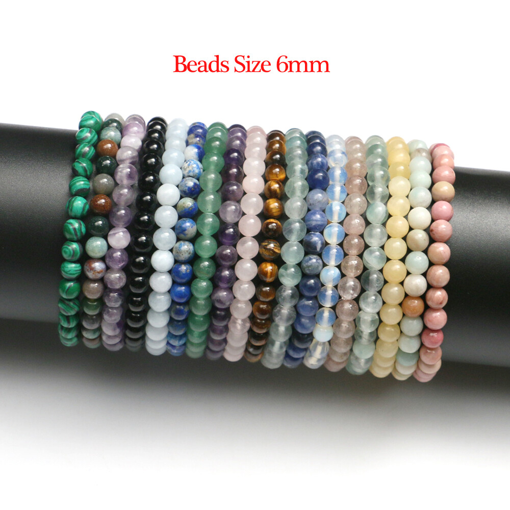 4~8mm Genuine Mixed Natural Gemstone Round Beads Stretchy Bracelet Healing Reiki