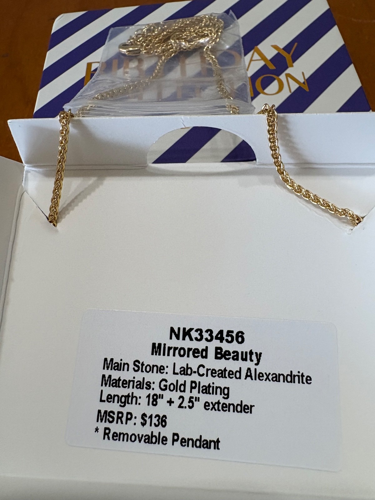 Bomb Party June 2026 Necklace Mirrored Beauty NK33456 Alexandrite Gold Plating