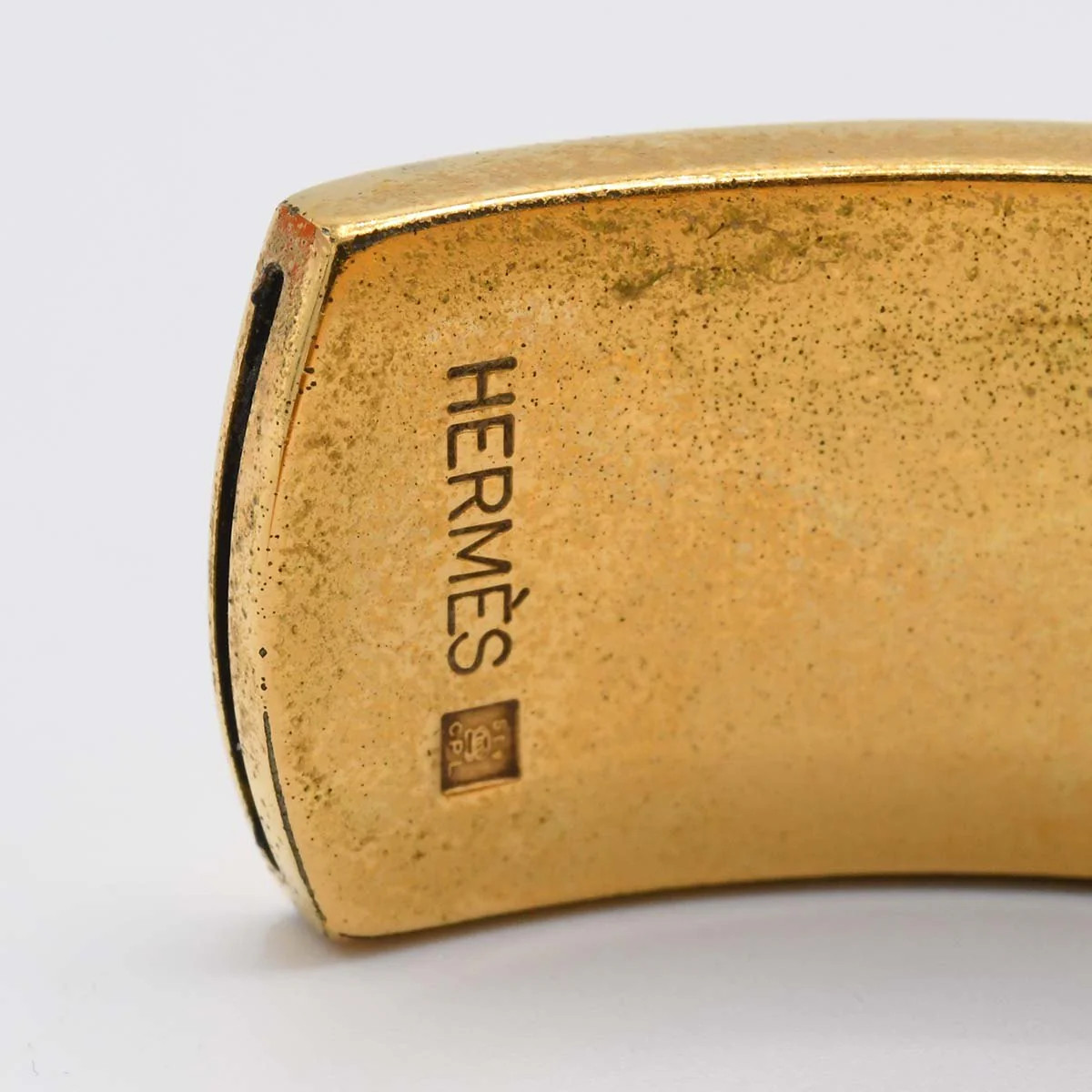 Hermes Bangle Kelly Black Gold Color Accessory Box H6333 Used