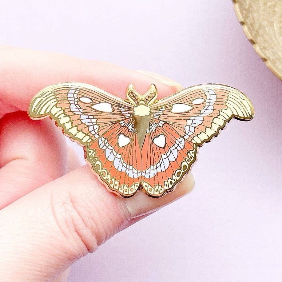 Atlas Moth Enamel Pin | Attacus atlas |Pin Collector Gift