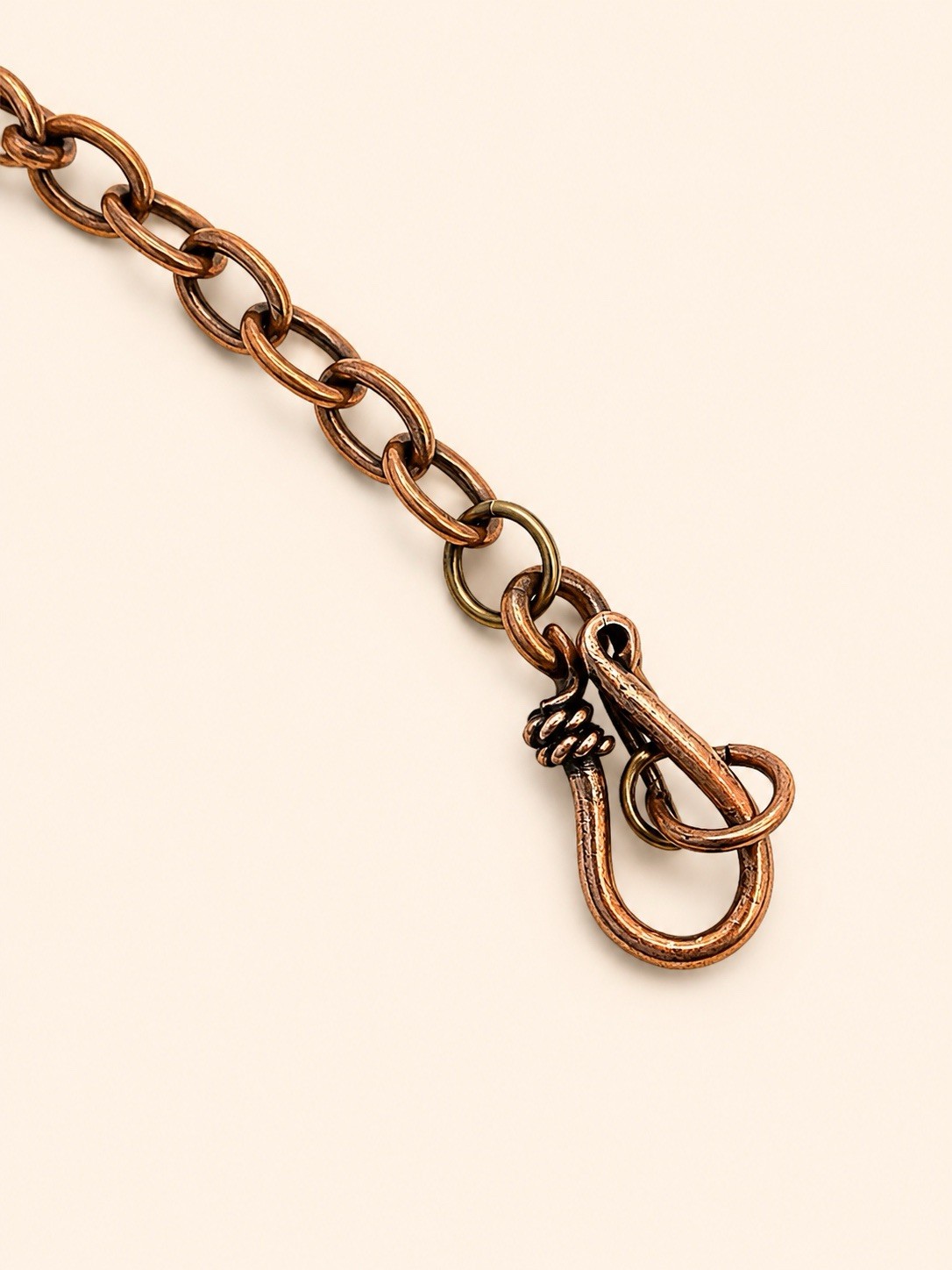 Agate Copper Wrapped Pendant 2.5”/Solid Copper Necklace 20”