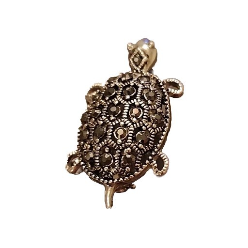 Turtle Broche Pin Real Marcasite (item 318)