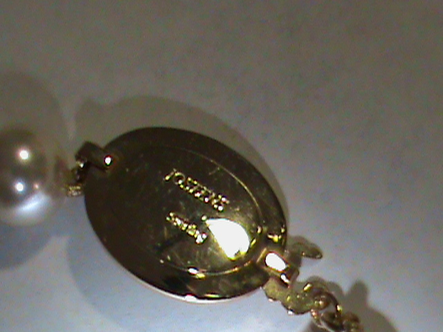 Vintage Jostens Gold On Sterling Clasp Genuine Cameo 8mm Majorca Pearl Bracelet
