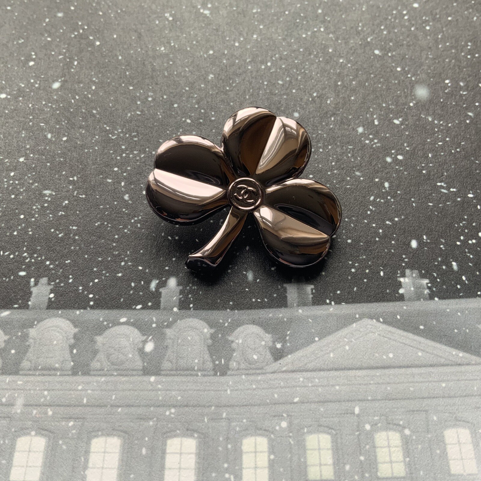 New, Chanel Metal Clover Pin, gifted with Beauty Purchase