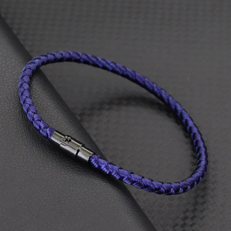 Red Rope Bracelet Handmade Magnetic Buckle Colorful Thread Layered Jewelry