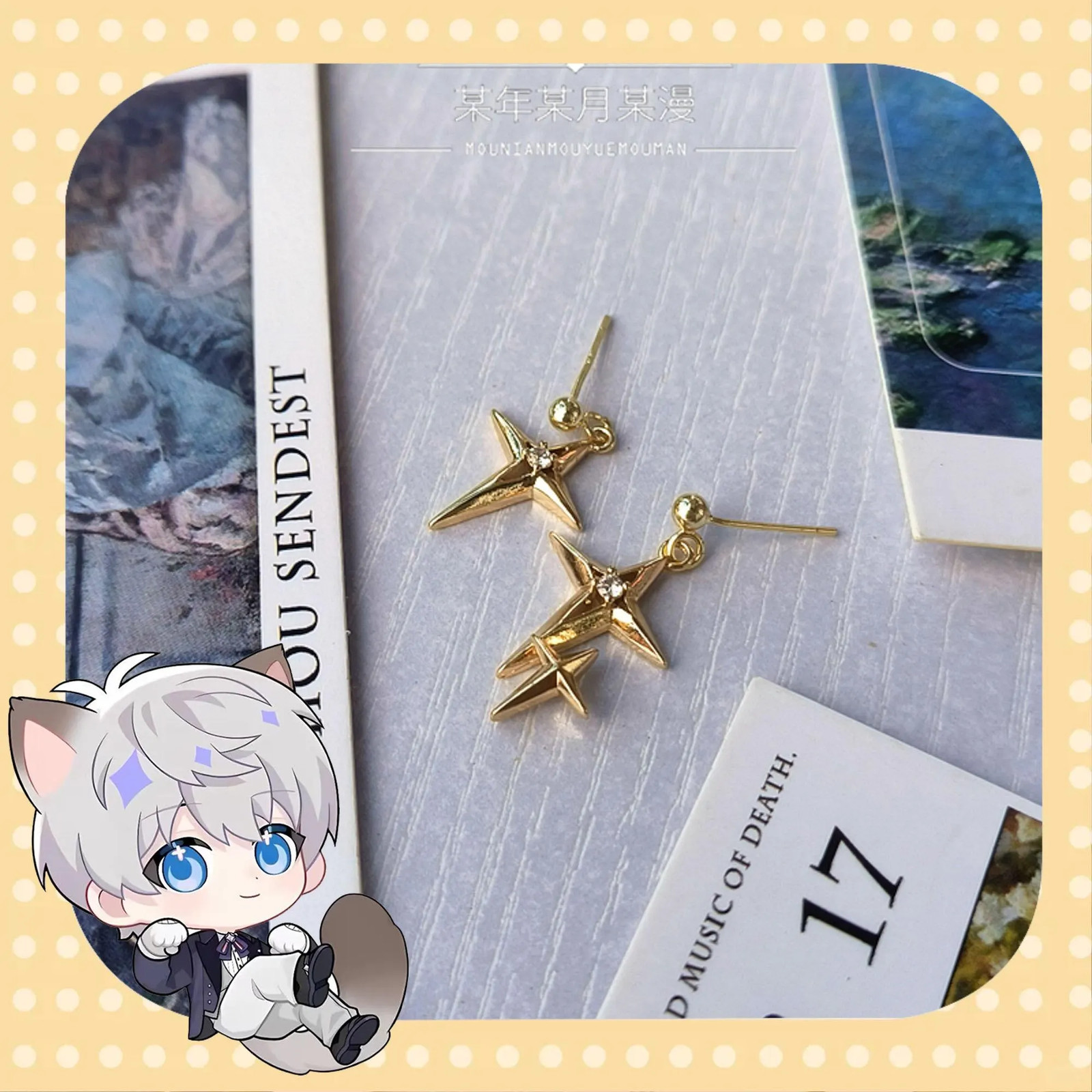Love and Space Fan-Made Merchandise, Xavier Ear Bone Clip, Star Tassel Earrings,