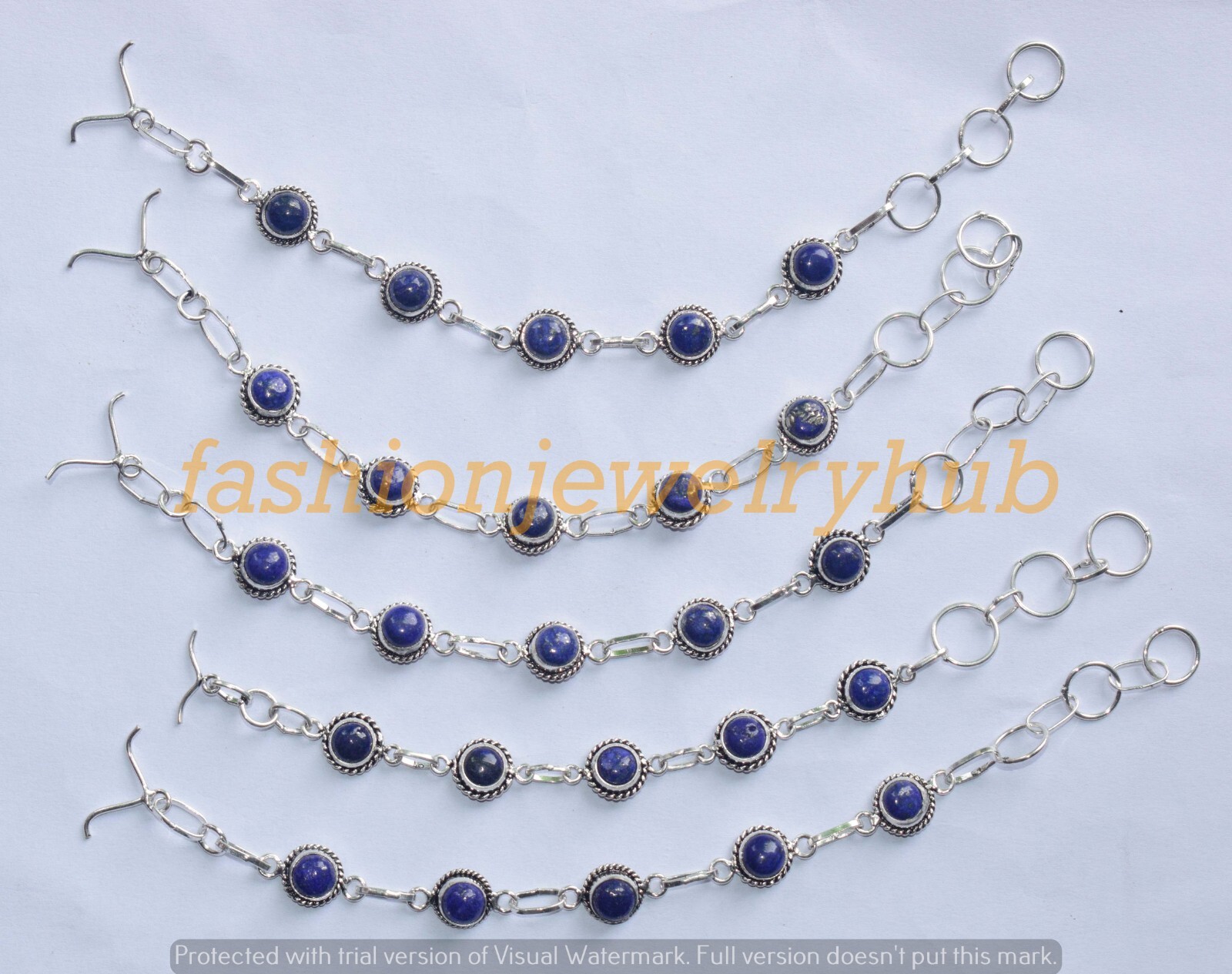 Sale !! Lapis Lazuli Gemstone Bracelet 10pcs Wholesale Lot 925 Silver Plated