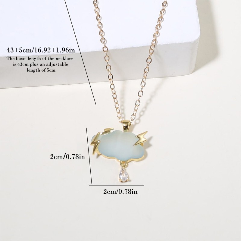 Lightning Cloud necklace, ladies’ pendant, Teardrop necklace, birthday gift