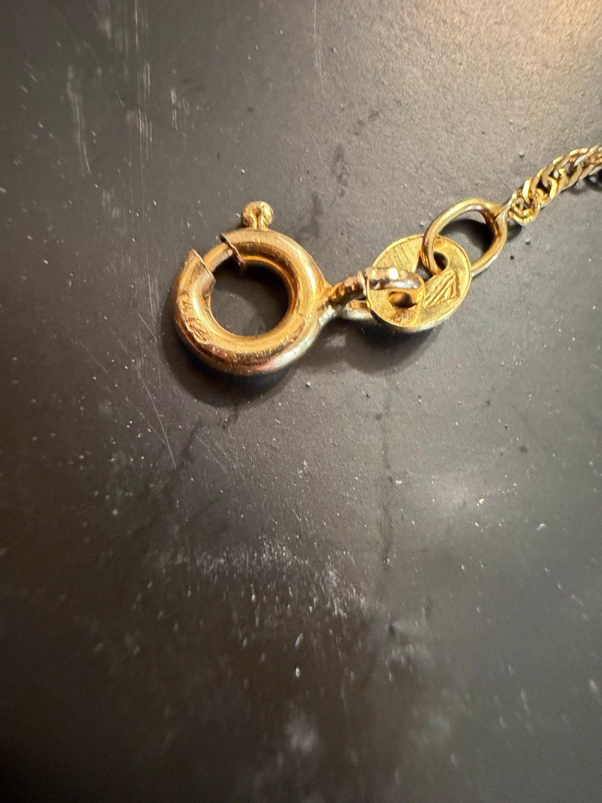 Italy 10k Yellow Gold Rope Chain Necklace Heart Charm 18in Spring Ring