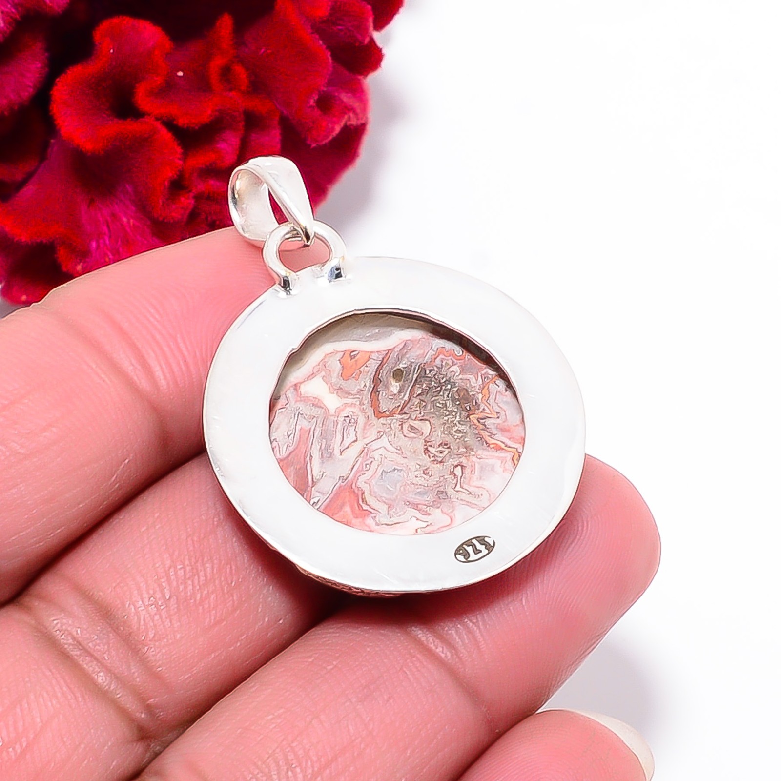 Rosetta Jasper – United State 925 Sterling Silver Pendant 1.56″ P102034