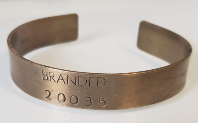 Branded Brass Cuff Bracelet 20035 by RO*
