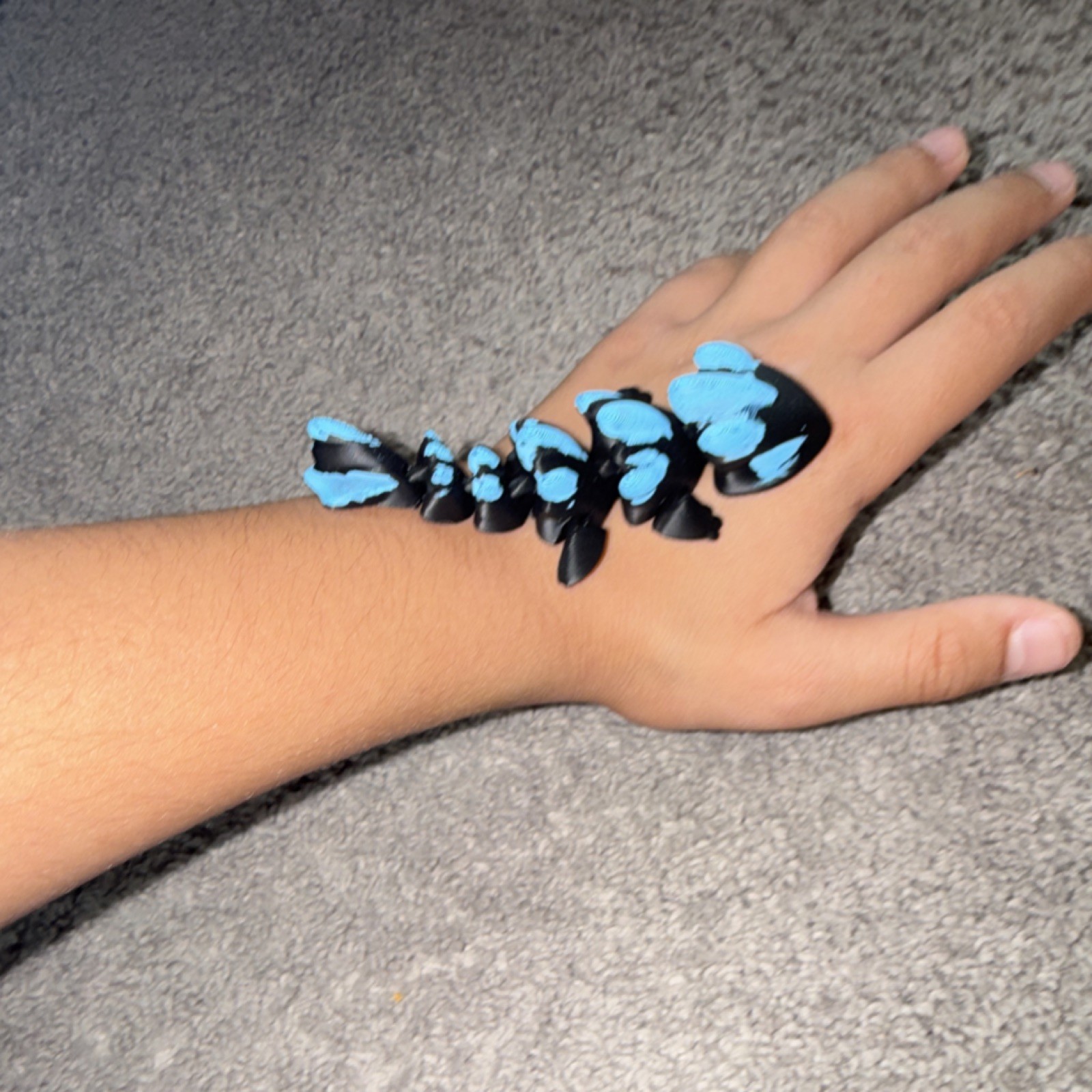 Blue & Black Butterfly Dangle Charm, Plastic, 3 in, Charm Style