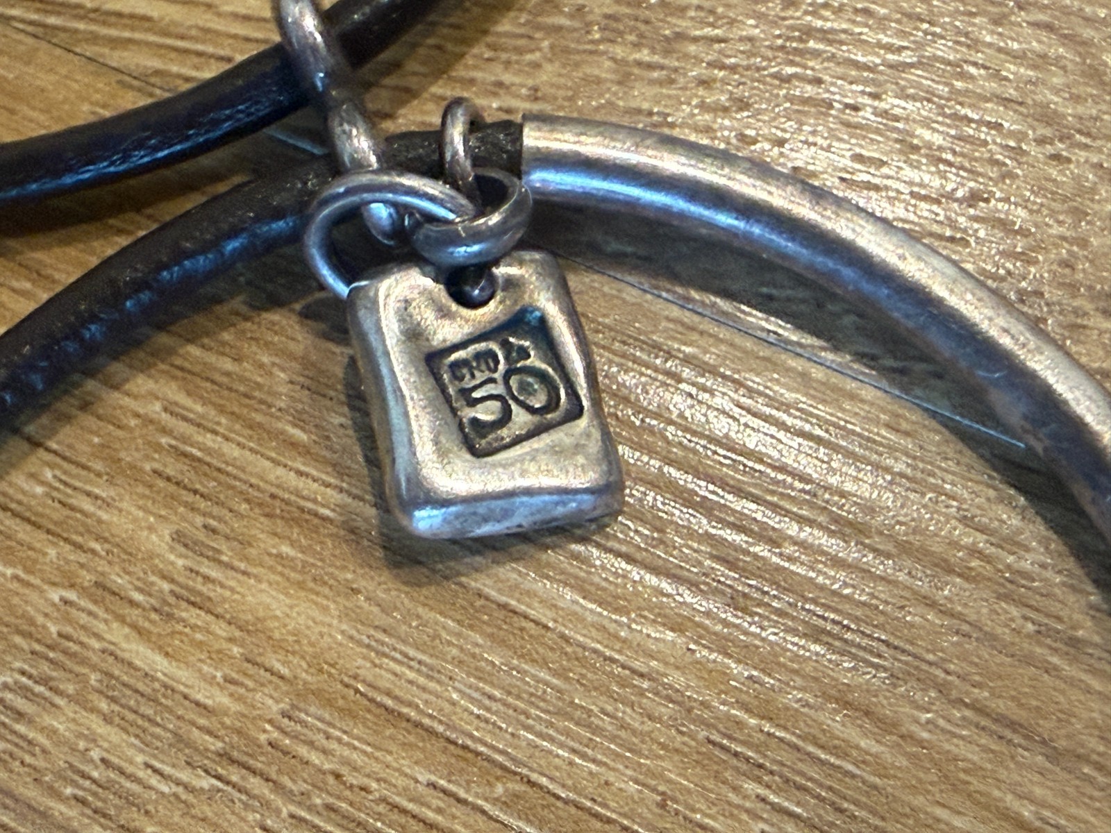 Uno De 50 Silver Plated Multi Strand Leather Bracelet Very Good Condition