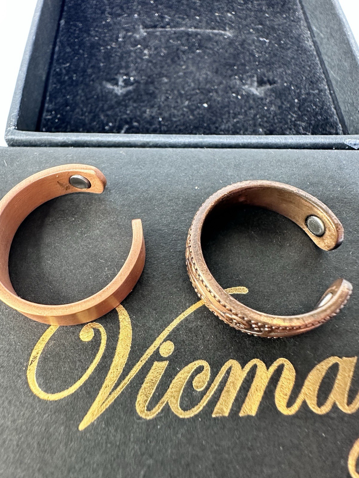 2 Vicmag Copper Magnetic Ring for Women 99.9% Copper Finger Ring Strong Magnet