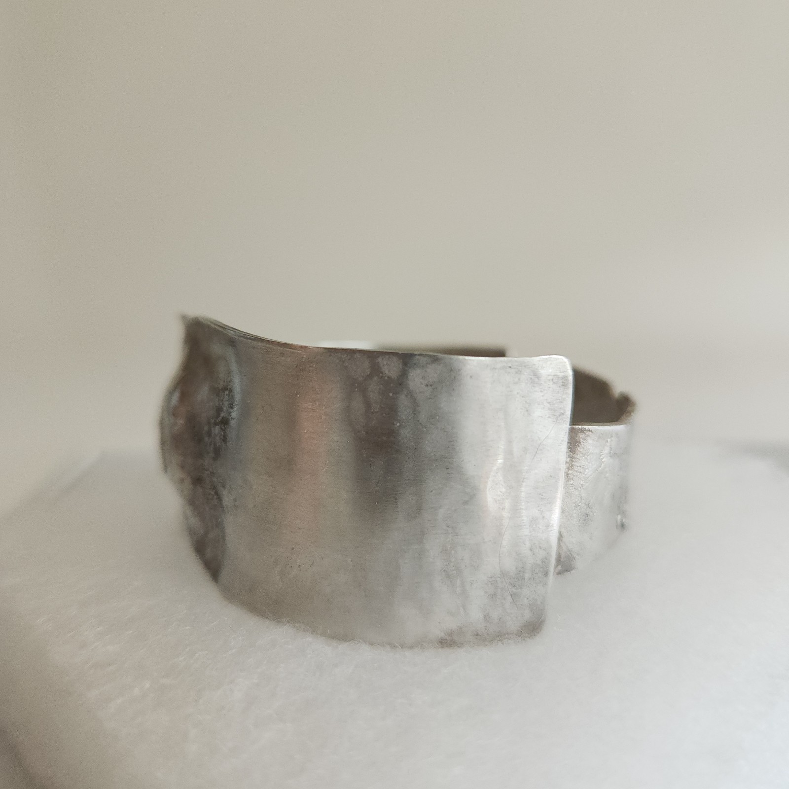 Artisan Sterling Silver Modernist Wide Cuff Bracelet Handmade Studio Jewelry 30g