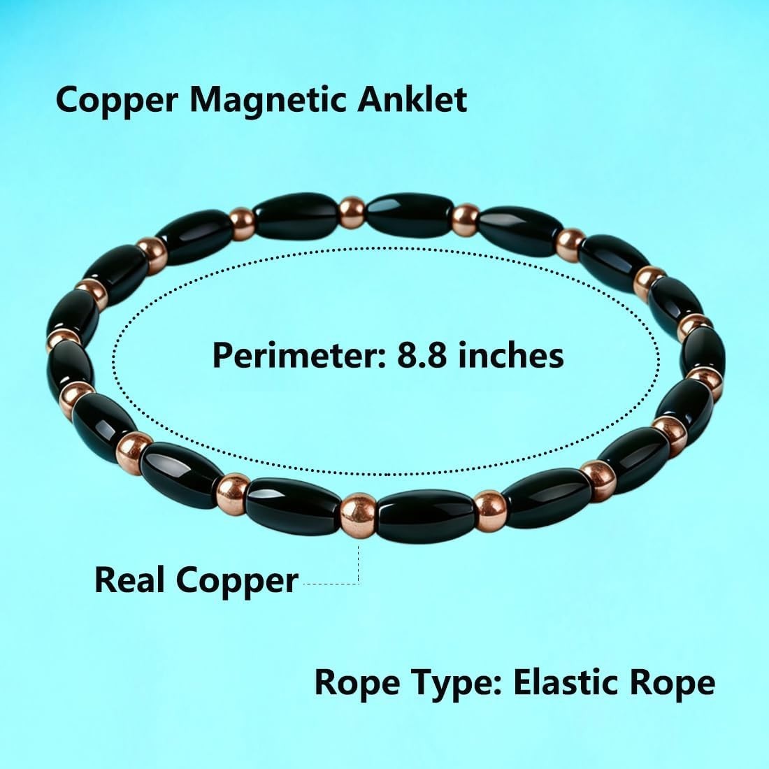 Waterproof Healing Magnetic Copper Anklet – Perfect Gift for Any Occasion