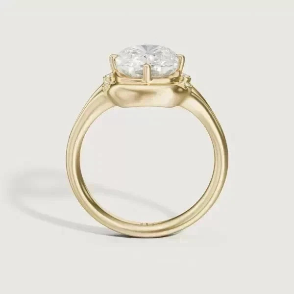 4.00 Ct moissanite Cushion Cut Diamond Wedding Ring 14K Yellow Gold plated
